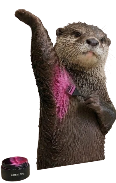 Otter grooming with SpottyLabs Armpit Dye